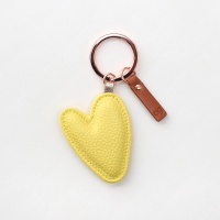 Yellow Heart Shaped Keyring By Caroline Gardner